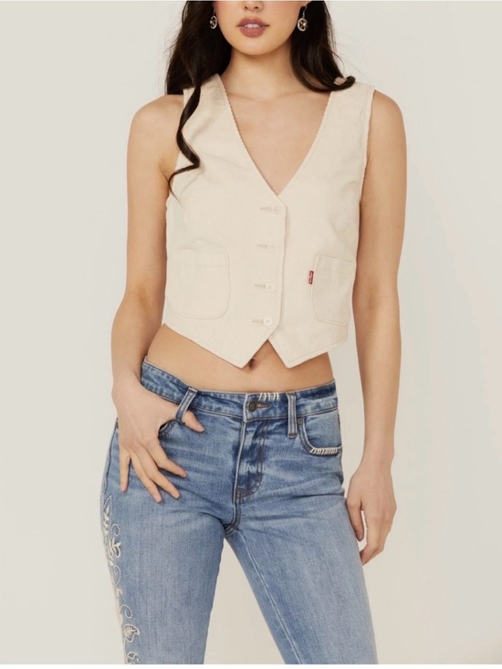 Levi's Jackets & Blazers - Levi's | Vintage Inspired Tailored Corduroy Vest in Ivory Cream Size Large